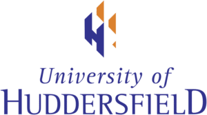 The University of Huddersfield logo, which is orange and purple.
